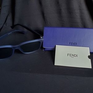 Blue FENDI Silver Mirrored Sunglasses